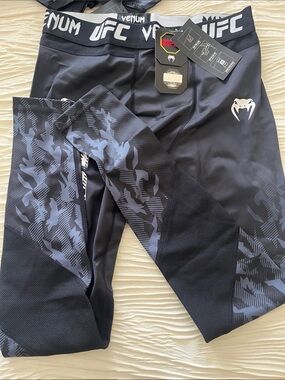 UFC Venum Black & Gray Compression Training Joggers